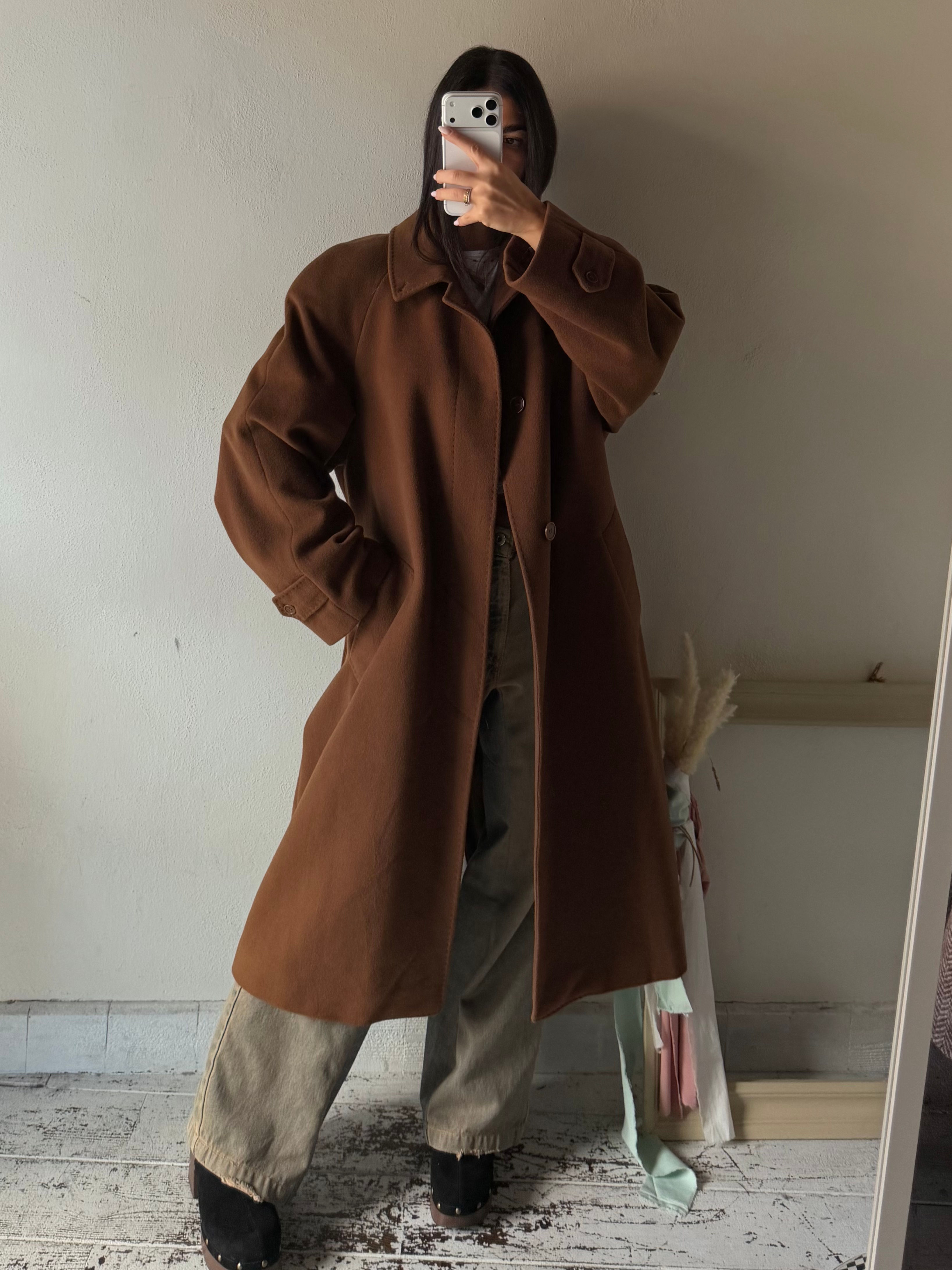 Pure cashmere camel coat