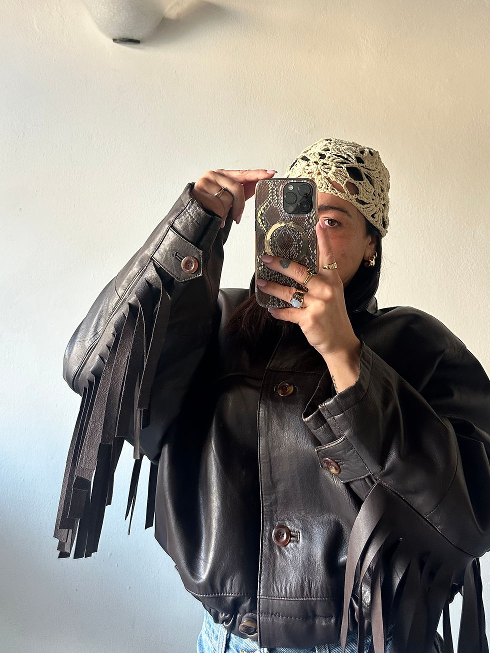 Miniatura: Real leather chocolate bomber 