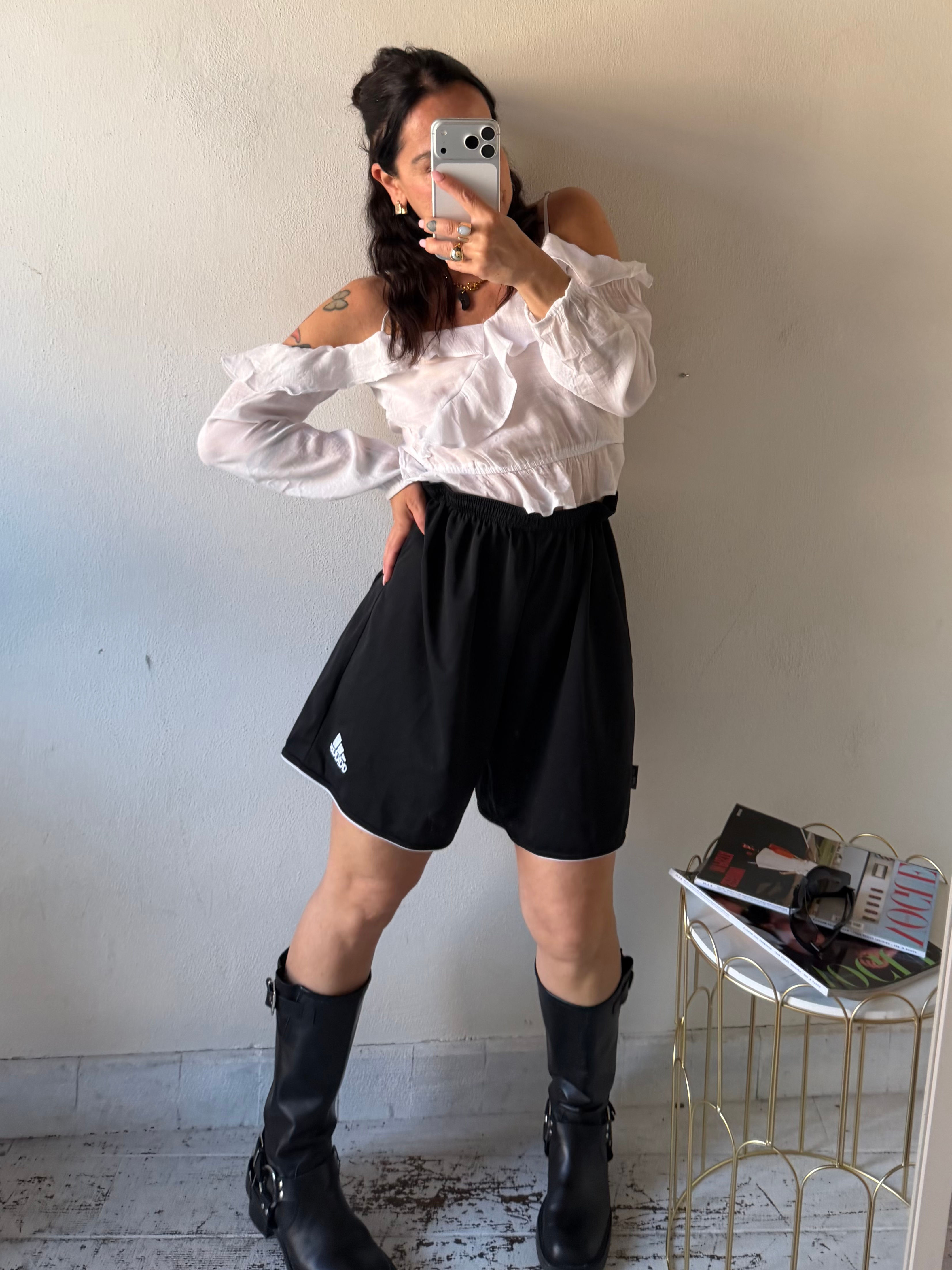 Adidas black track shorts