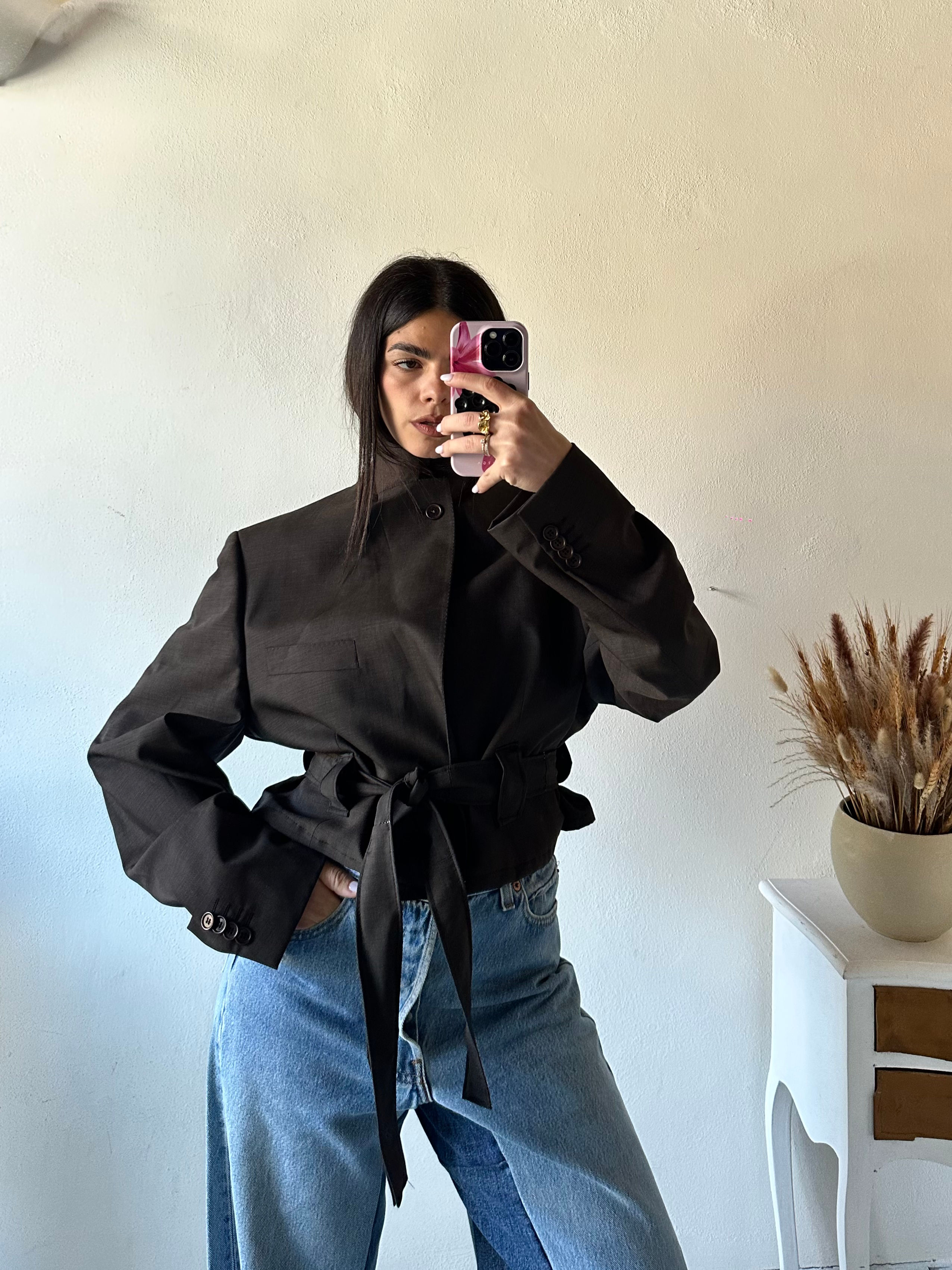 moka high neck blazer