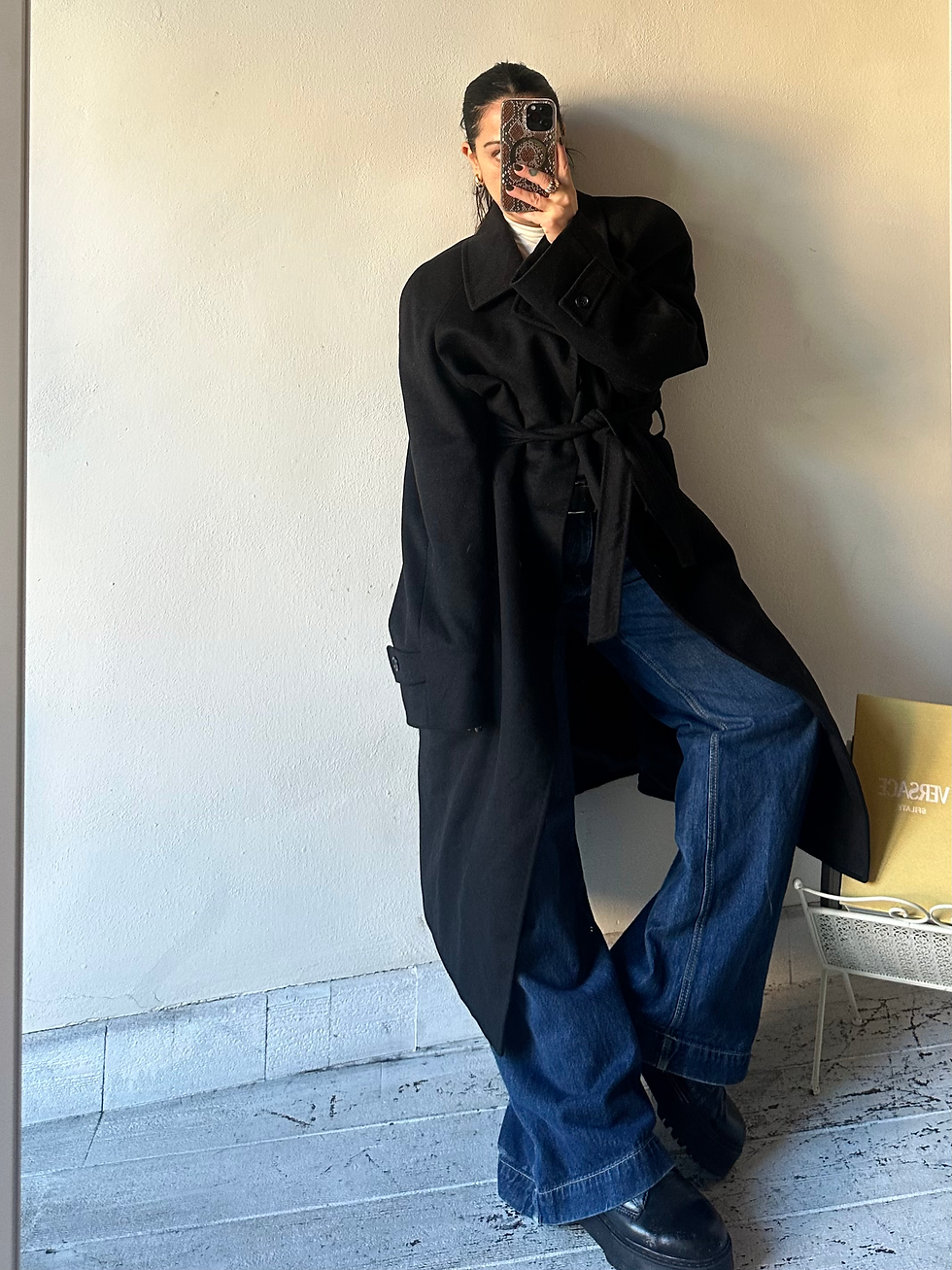 Miniatura: Cashmere & wool black coat 