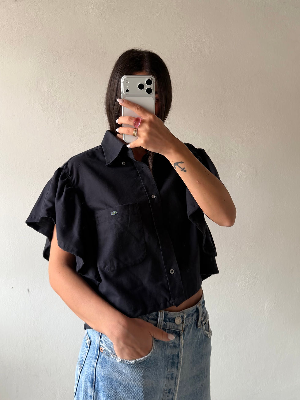 Miniatura: Lacoste butterfly black shirt