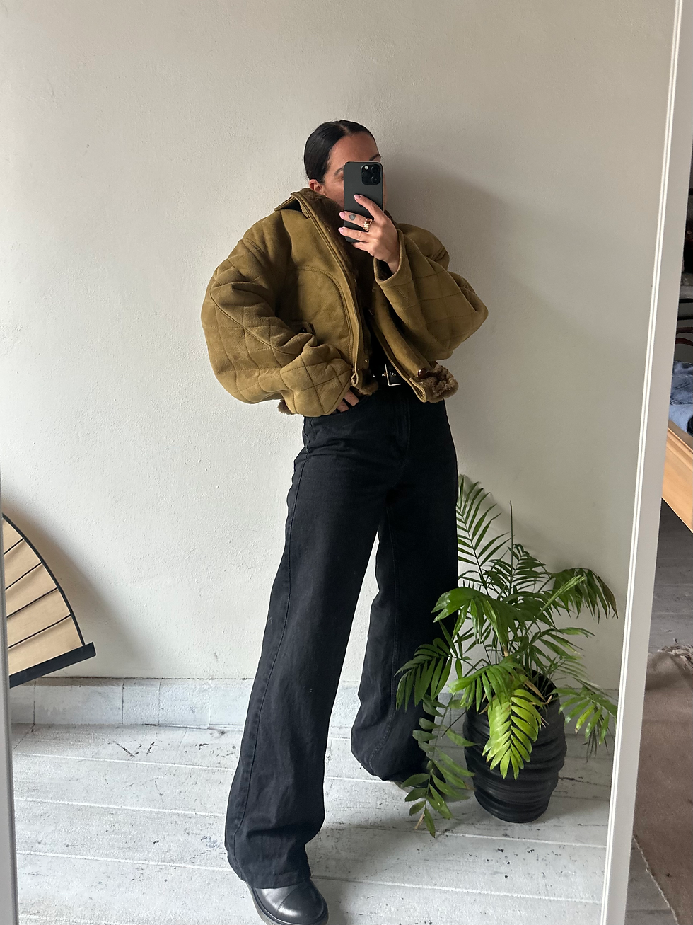 Wonderful olive real Shearling