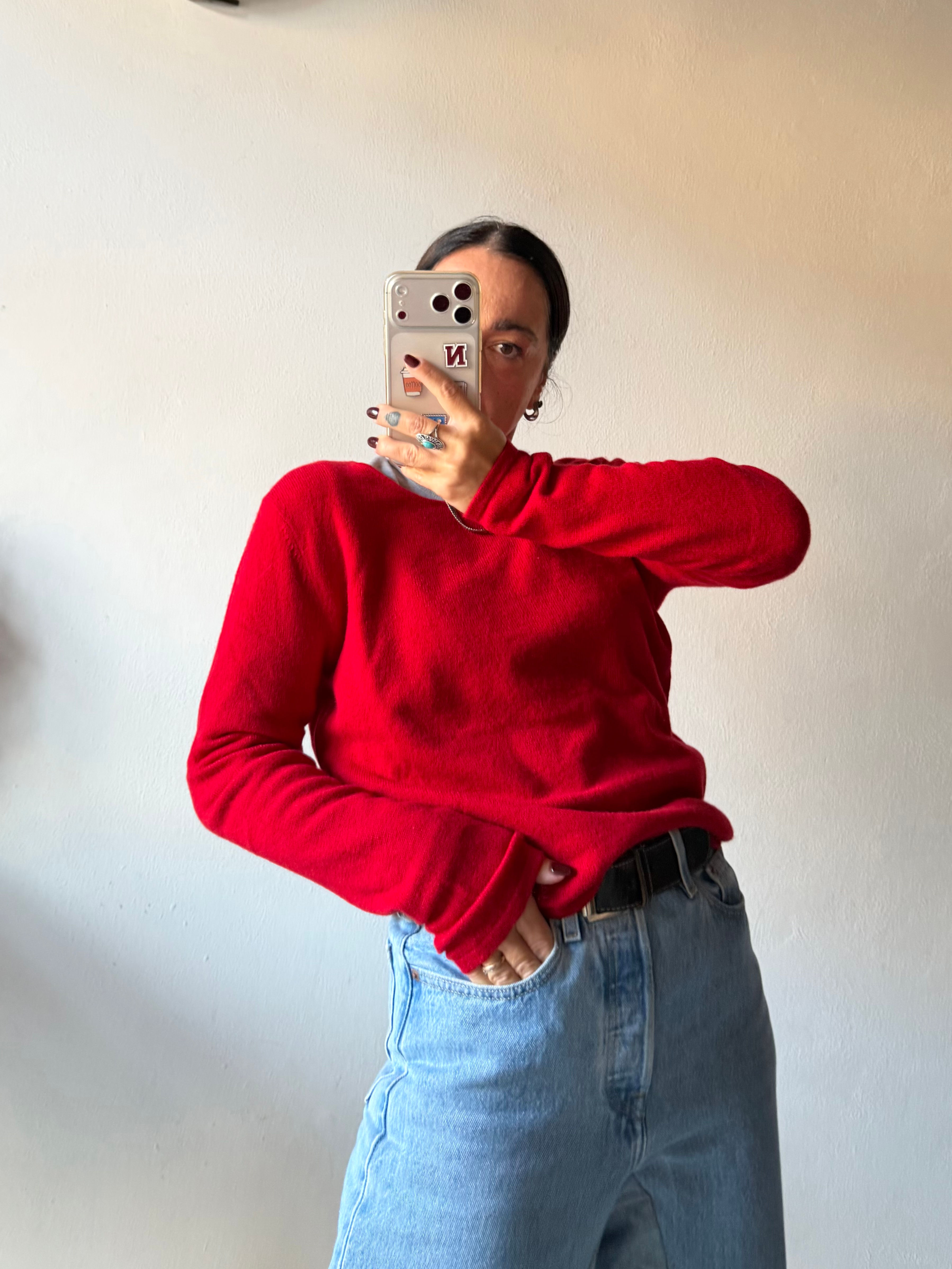 Pure cashmere red pull