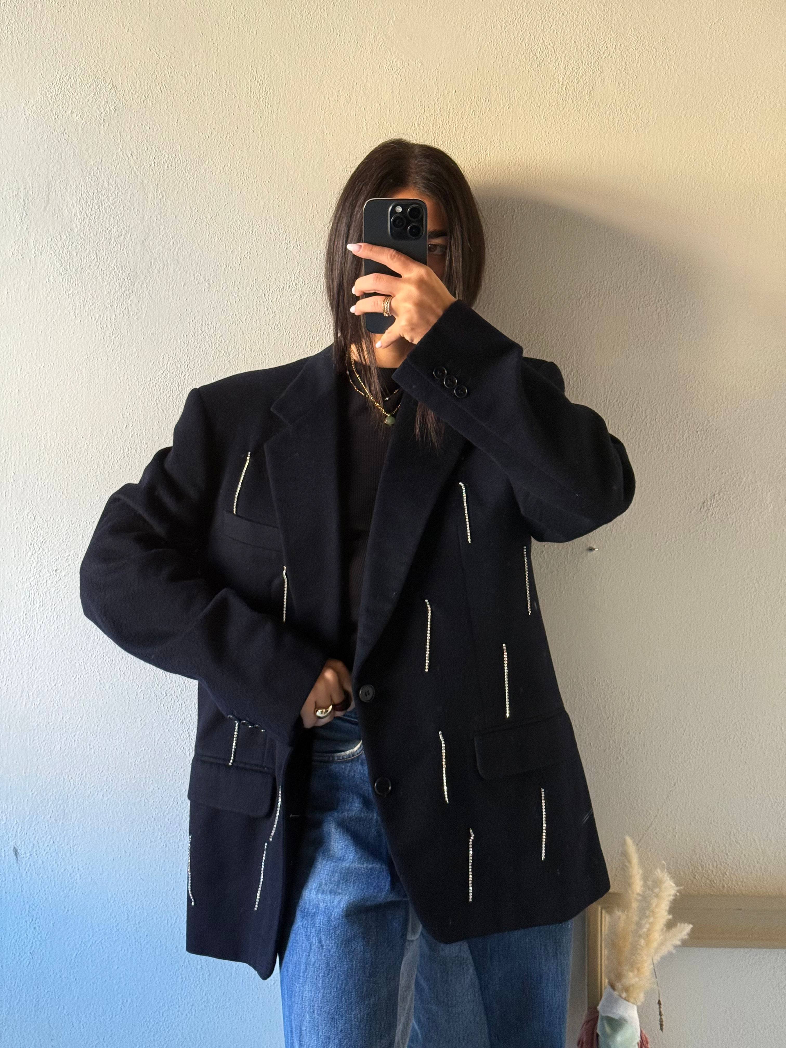 Swarovski wool black blazer