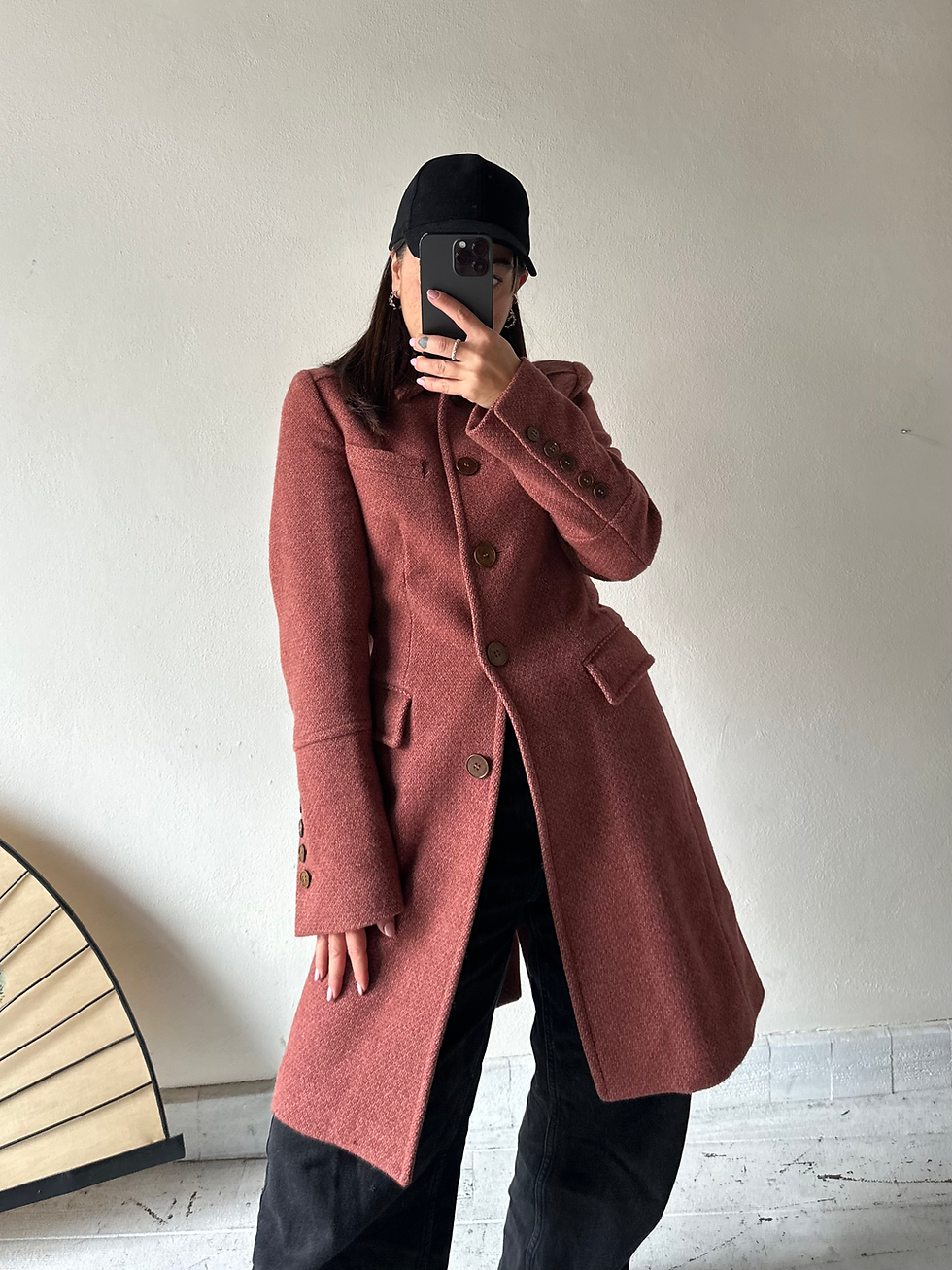 Miniatura: Y2k old rose wool coat