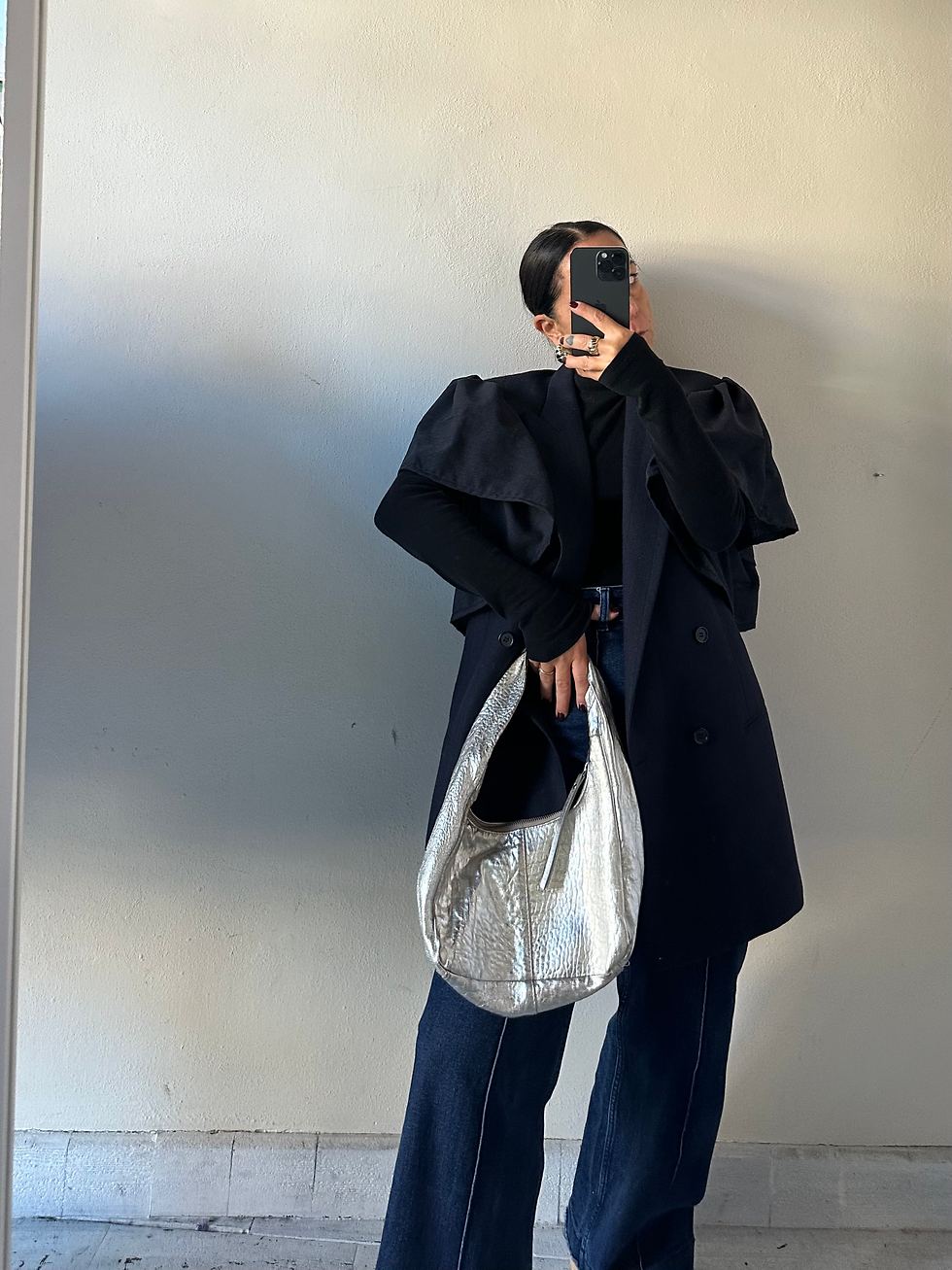 Blue night pure wool butterfly blazer