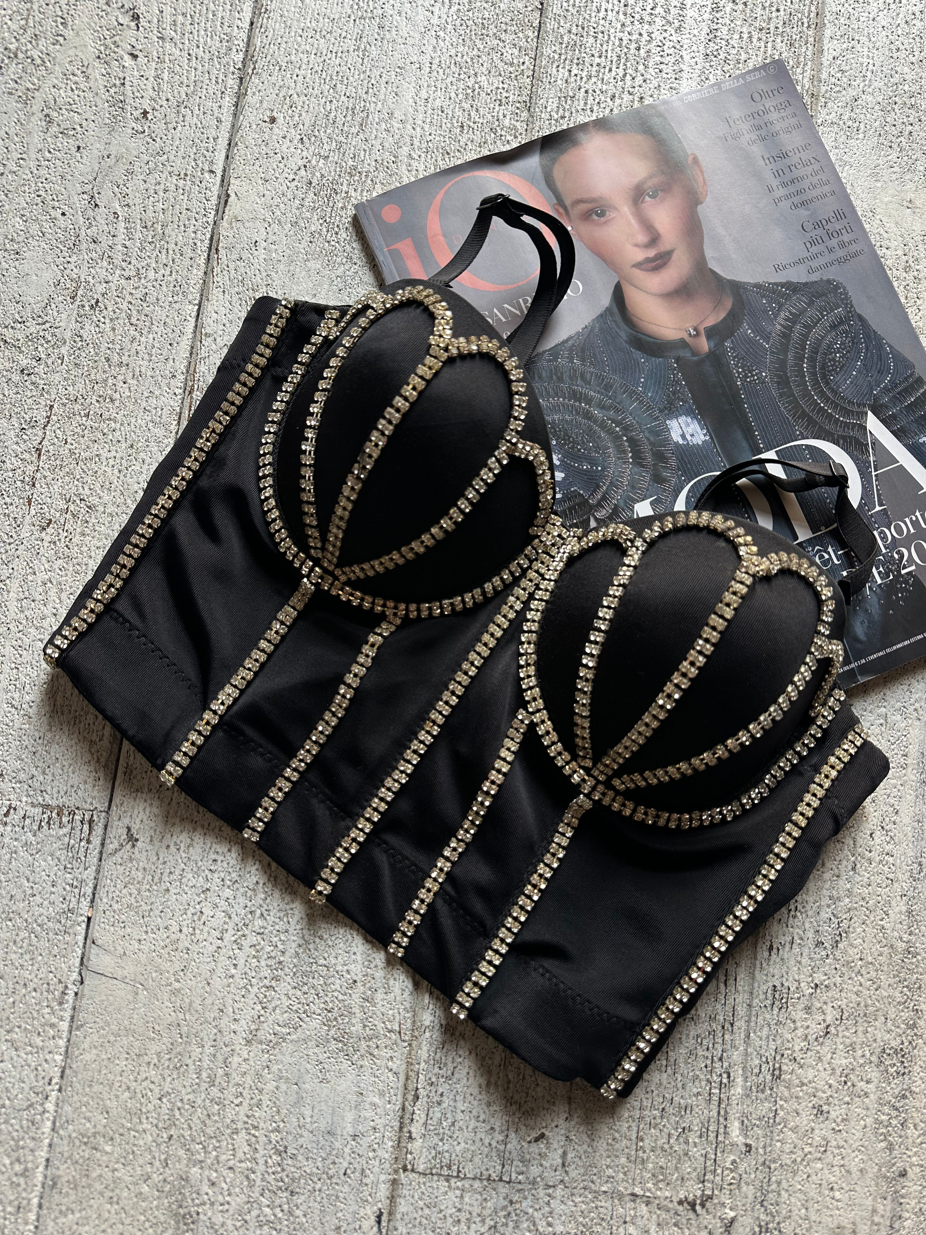 Swarovski black bustier