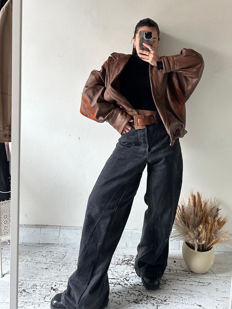 Miniatura: Soft leather brown bomber
