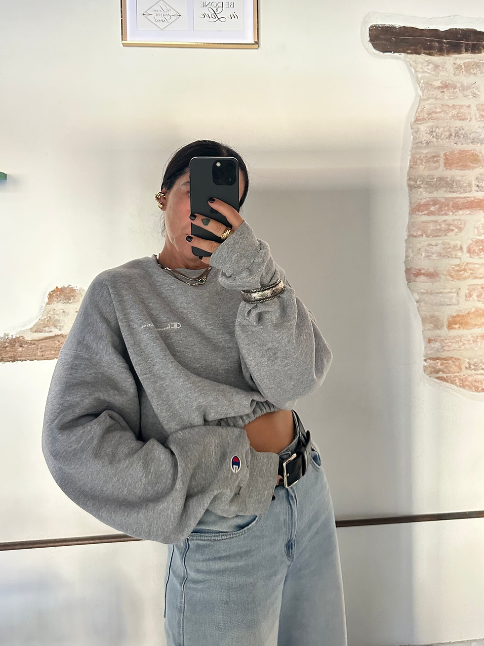 Champion grey melange crewneck