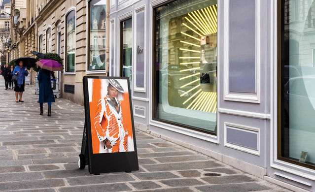 painel lcd tipo quadro com rodas a-board exterior outdoor