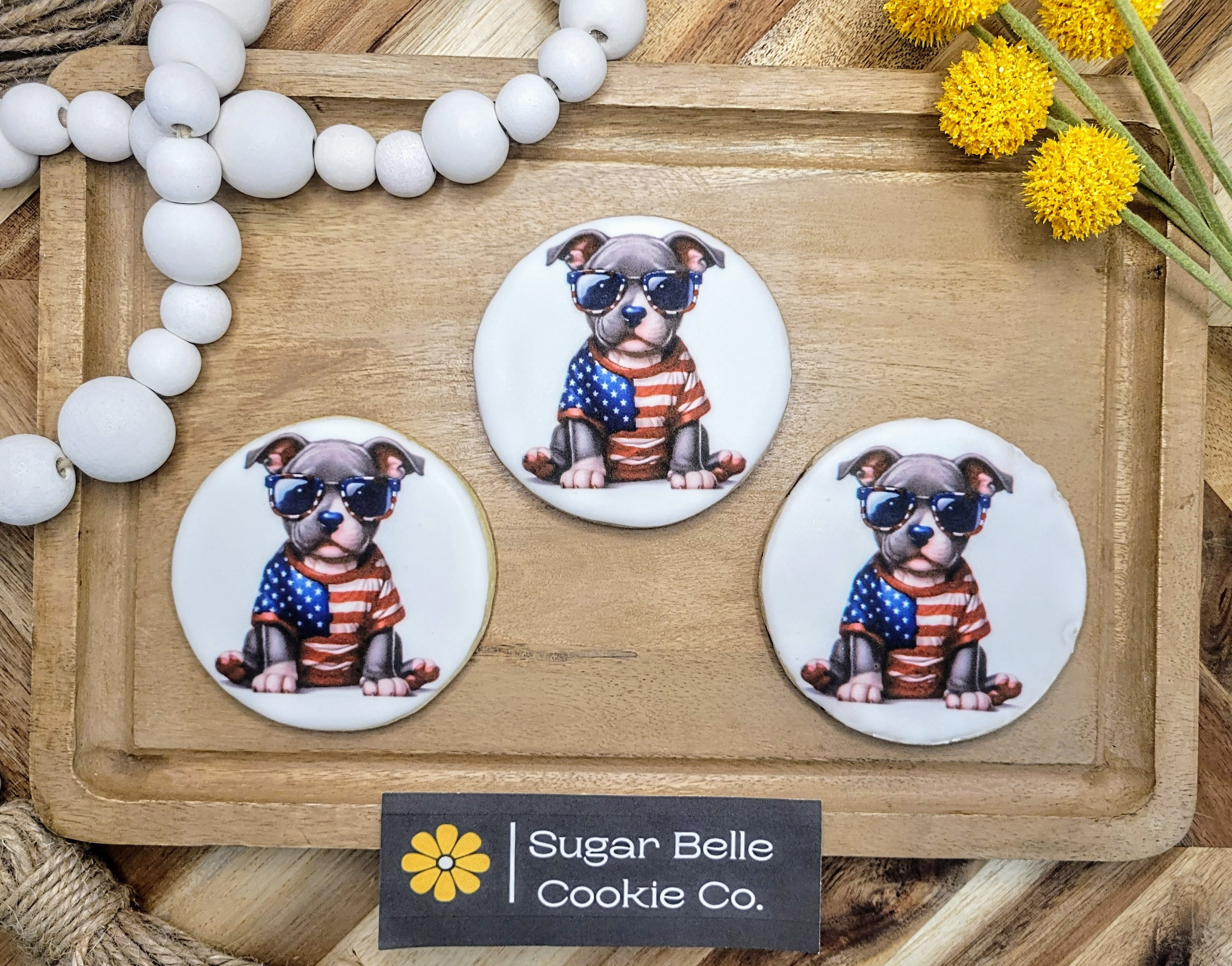 All American Pup 4th of July 6 Cookies