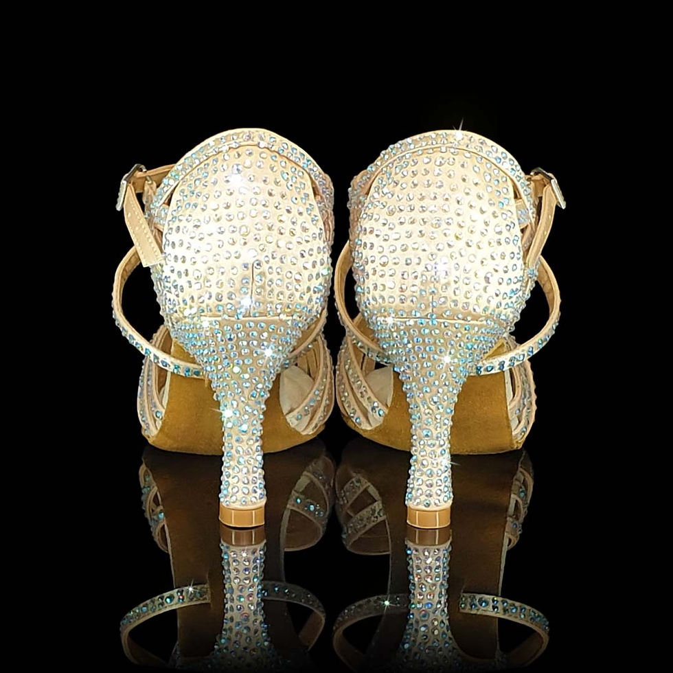 Thumbnail: Melanie Champagne-Crystal Pro | Latin Dance Shoes - Back View