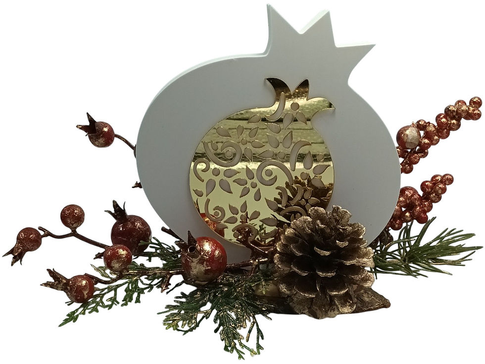 Επιτραπέζιο Χριστουγεννιάτικο Γούρι Ρόδι 16cm x 26cm x 10cm - KER.501