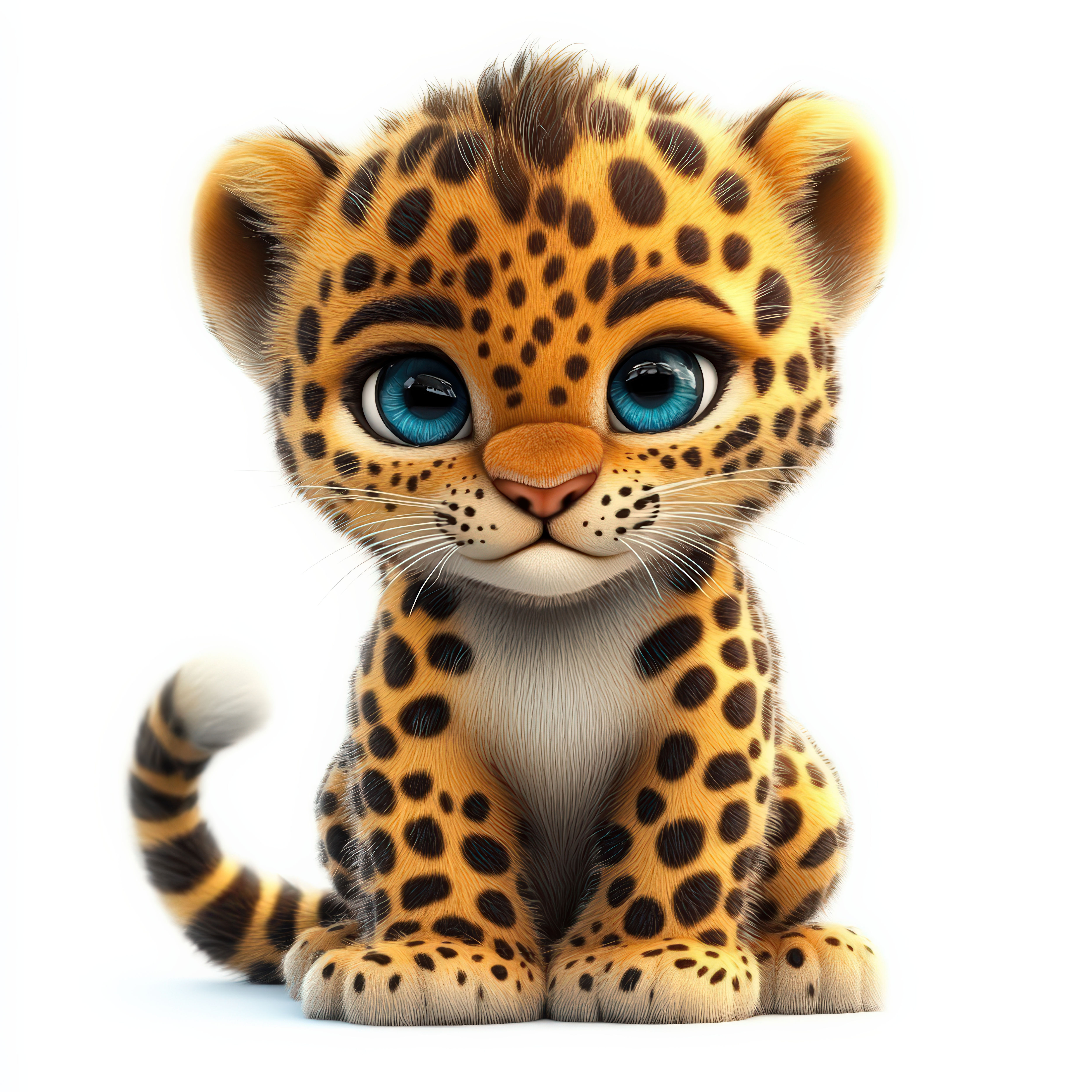Baby Leopard Ξύλινο Διακοσμητικό Με Βάση - DE.LEO124