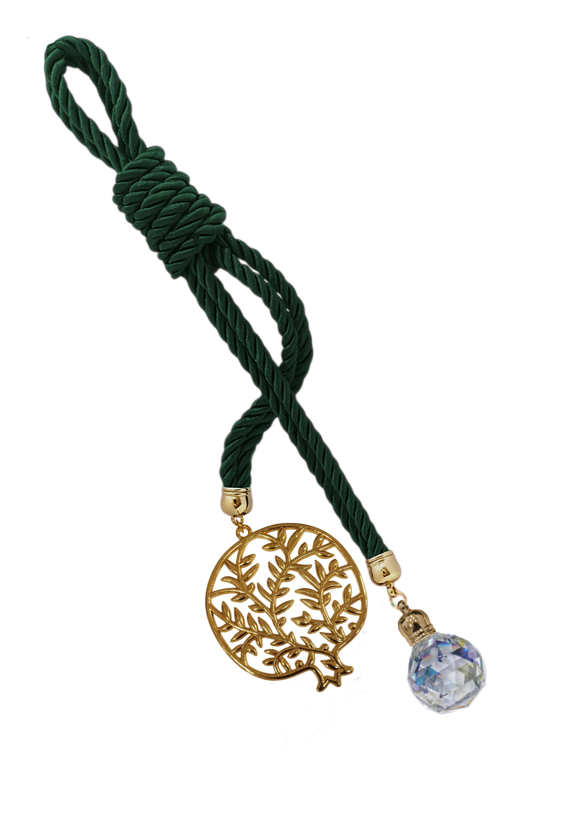 Γούρι Κορδόνι Με Κρύσταλλο Μπάλα 30mm Και Μεταλλικό Εξάρτημα - 040C.3826