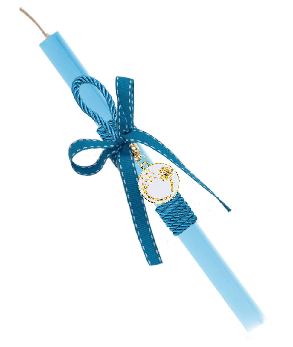 Μικρογραφία: 51.3681 - Λαμπάδα Τετράγωνη Με Portes Cles Wishes Are True 33cm