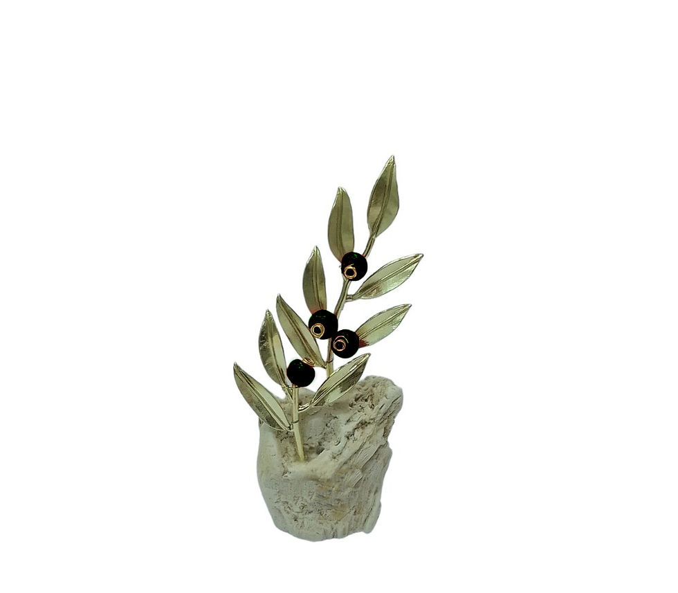 Μικρογραφία: 410.Y101 - Χειροποίητη Πέτρα 3cm x 4cm Με Επιχρυσωμένα Συρμάτινα Κλαδάκι