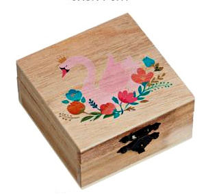 Μπομπονιέρα Ξύλινο Κουτάκι Με UV Εκτύπωση 8cm x 8cm x 4cm