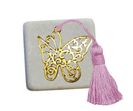 400.2950 - Διακοσμητική Πέτρα 5cm x 5cm, Πεταλούδα Με Φούντα
