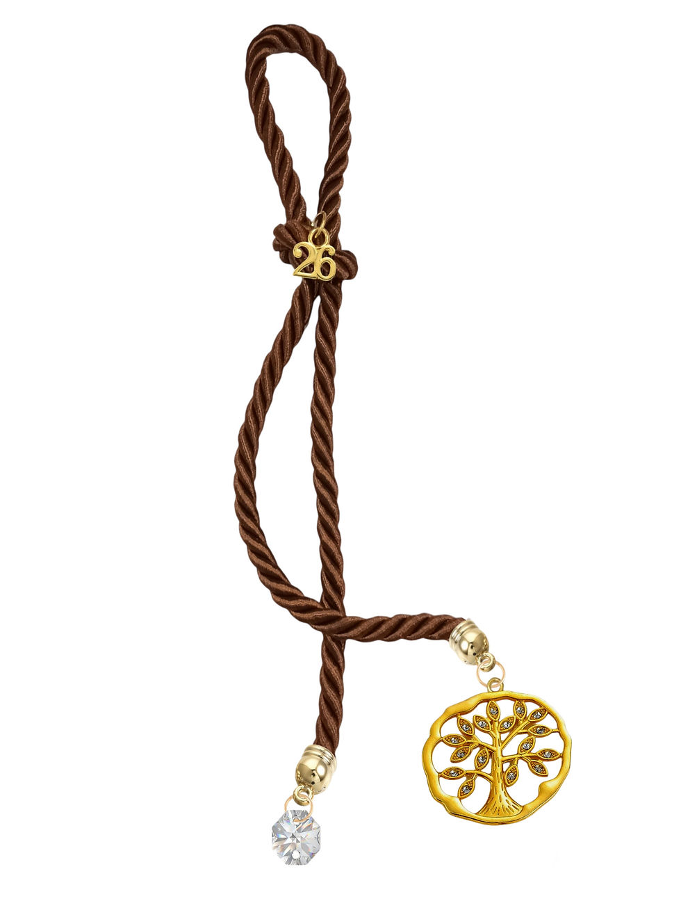 Γούρι Με Κορδόνι Χρονολογία, Μεταλλικό Εξάρτημα Και Κρύσταλλo - 041.3650