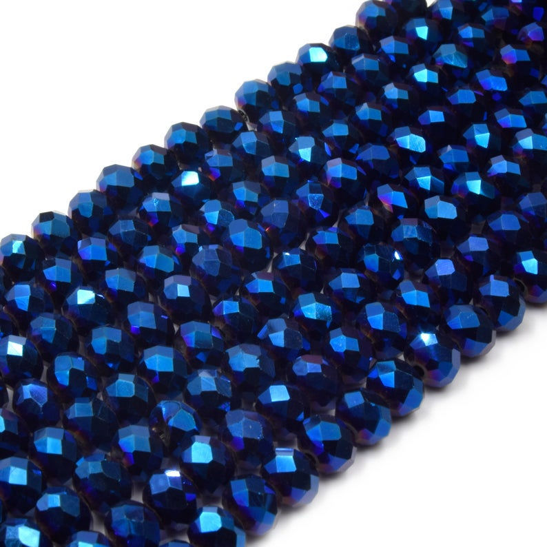 Μικρογραφία: Κρύσταλλο Χάντρα Ροδέλα Electroplate 8mm x 10mm - 83.300