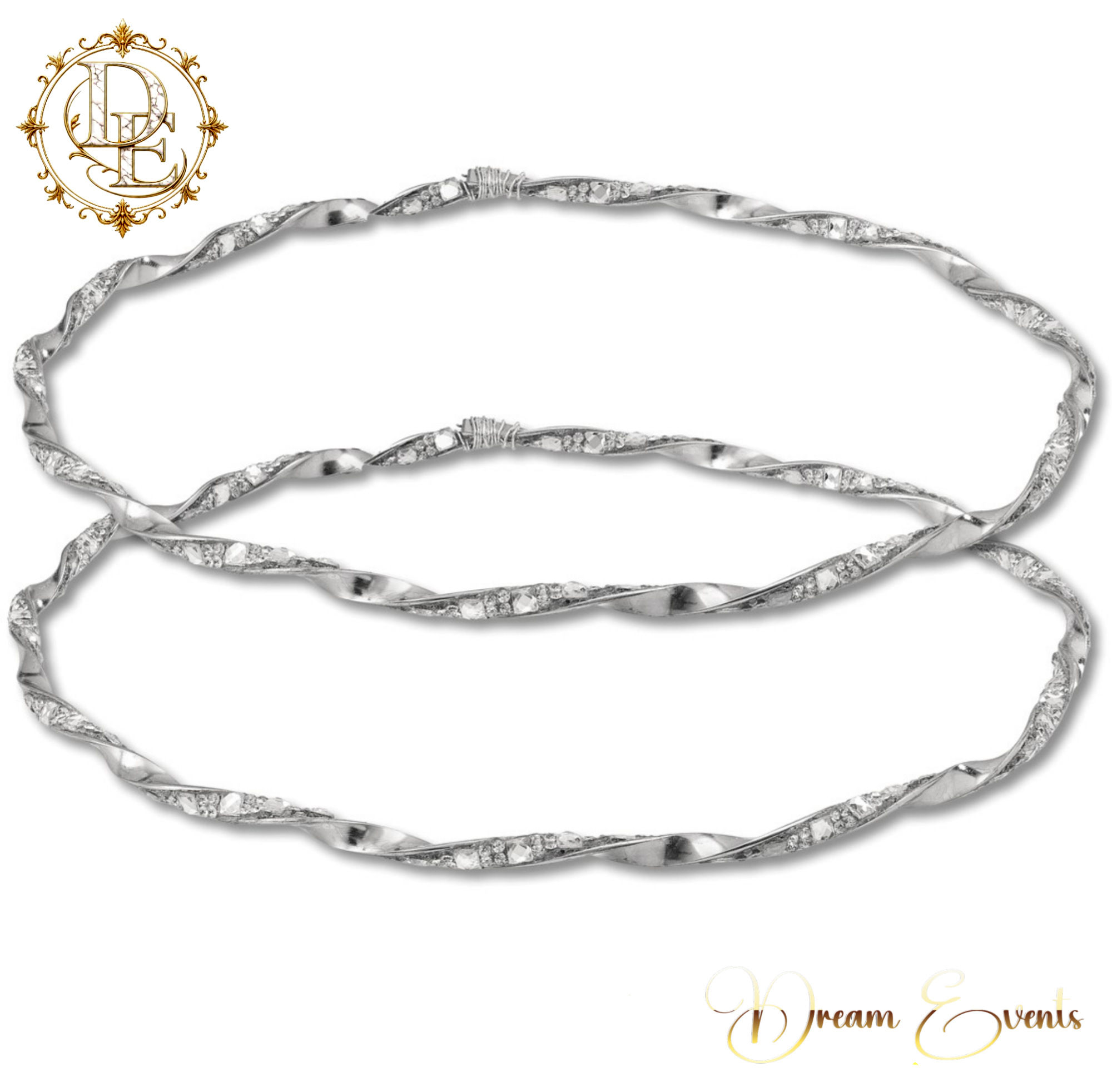 Χειροποίητα Ασημί Στέφανα Γάμου – Silver Twist