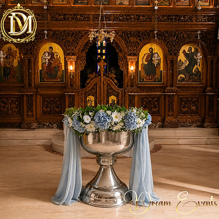 Luxury kolimpithra decoration for boy baptism in Greece