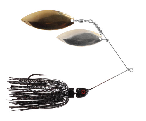 Big Bass Spinnerbait Dbl Willow - Black/Silv Br/Ni