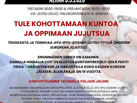 Jujutsun Peruskurssi alkaa 8.9.2026