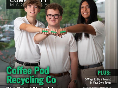 The Coffee Pod Recycling Co. Featured on the Cover of Community Magazine