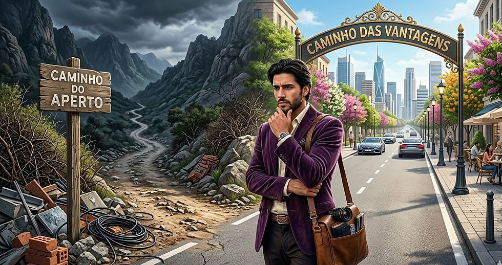 escolher entre o caminho fácil que leva ao inferno e o caminho dificil que leva ao céu.