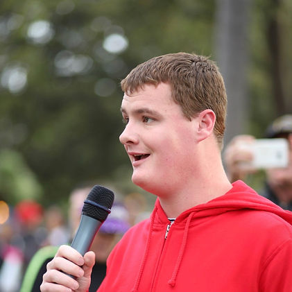 musician with autism singing star spangled banner
