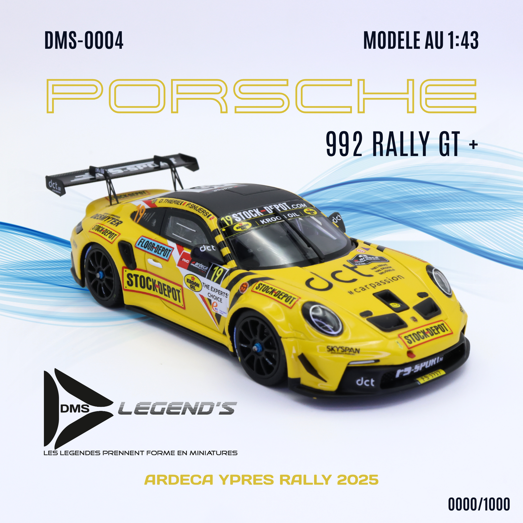 Miniature 1/43 PORSCHE 992 RALLY GT+ SNIJERS / THIERIE vue de côté