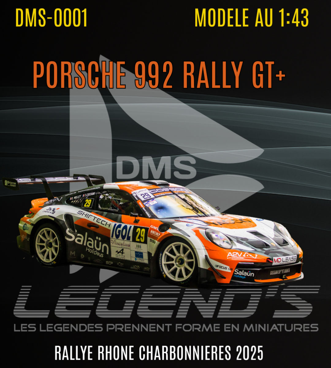 Miniature 1/43 PORSCHE 992 RALLY GT+ COSSON / MILLET