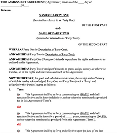Assignment Agreement (Patent) - No logo.