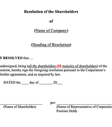 Shareholders' Resolution (General) - No