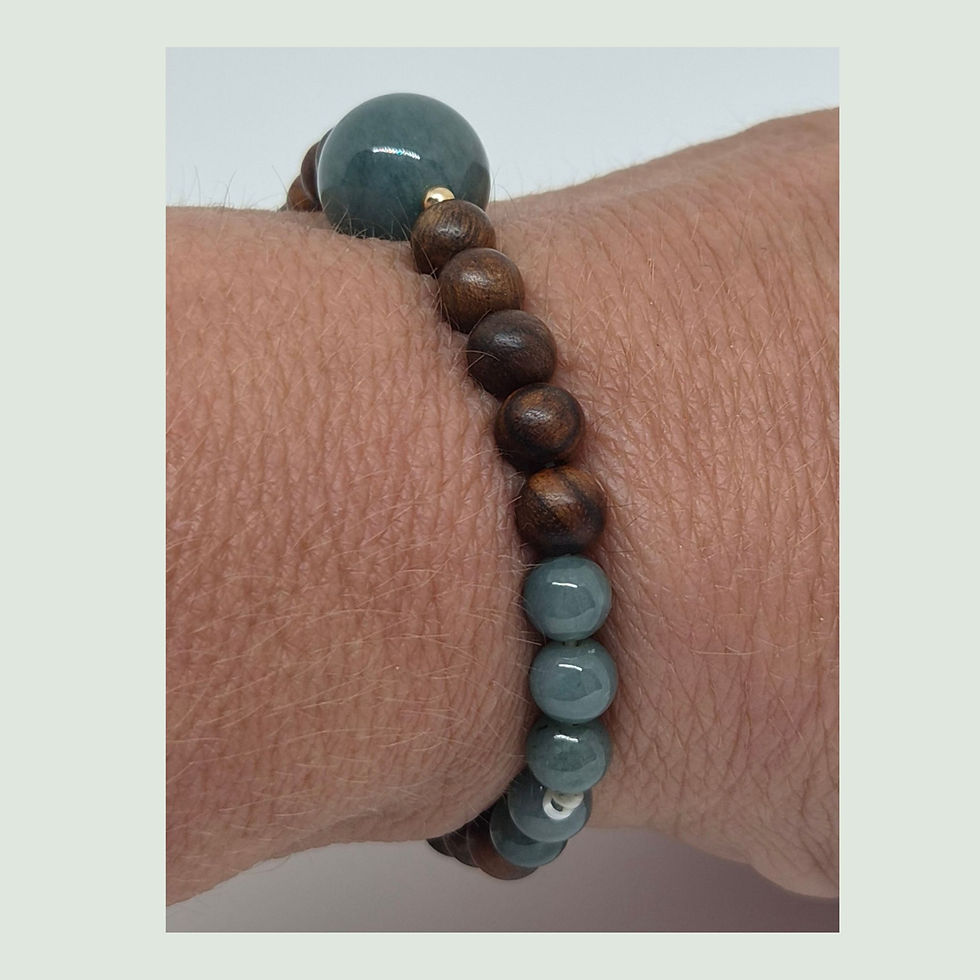 Thumbnail: Jade and Sandalwood Beaded Bracelet