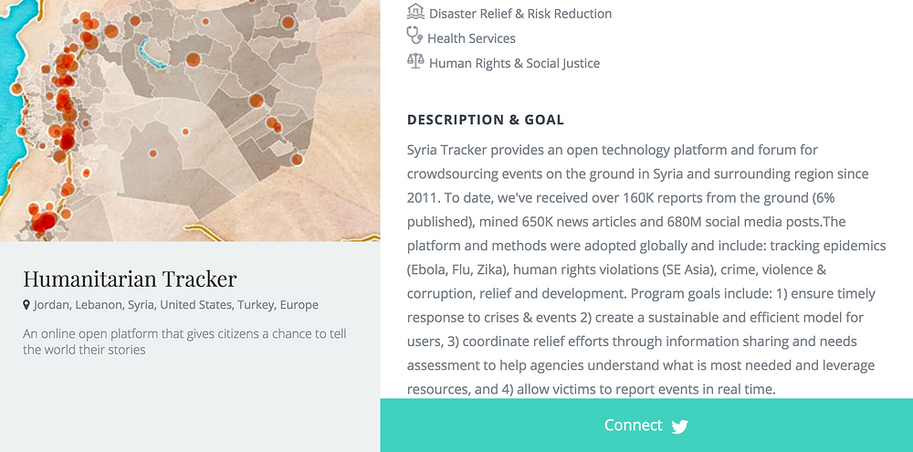 Humanitarian Tracker is among the 2017 Classy Award finalists