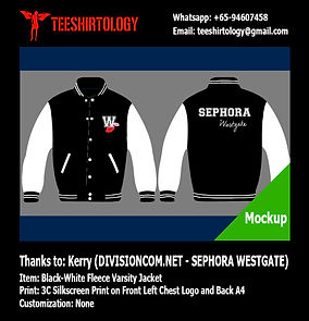 Divisioncom Sephora Silkscreenprinted Black Fleece Varsity Jacket