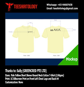 LG Pale Yellow Cotton T-Shirt Silkscreen Print