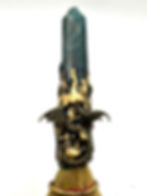 Thumbnail: Dragon De Cristral De Patita. Azul Blue Apatite Crystal Dragon Altar Broom 7-8"