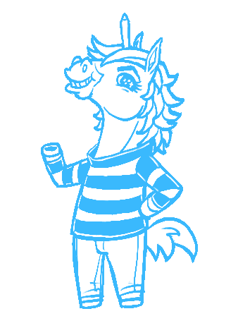 Quartneigh in a striped shirt waving goodbye