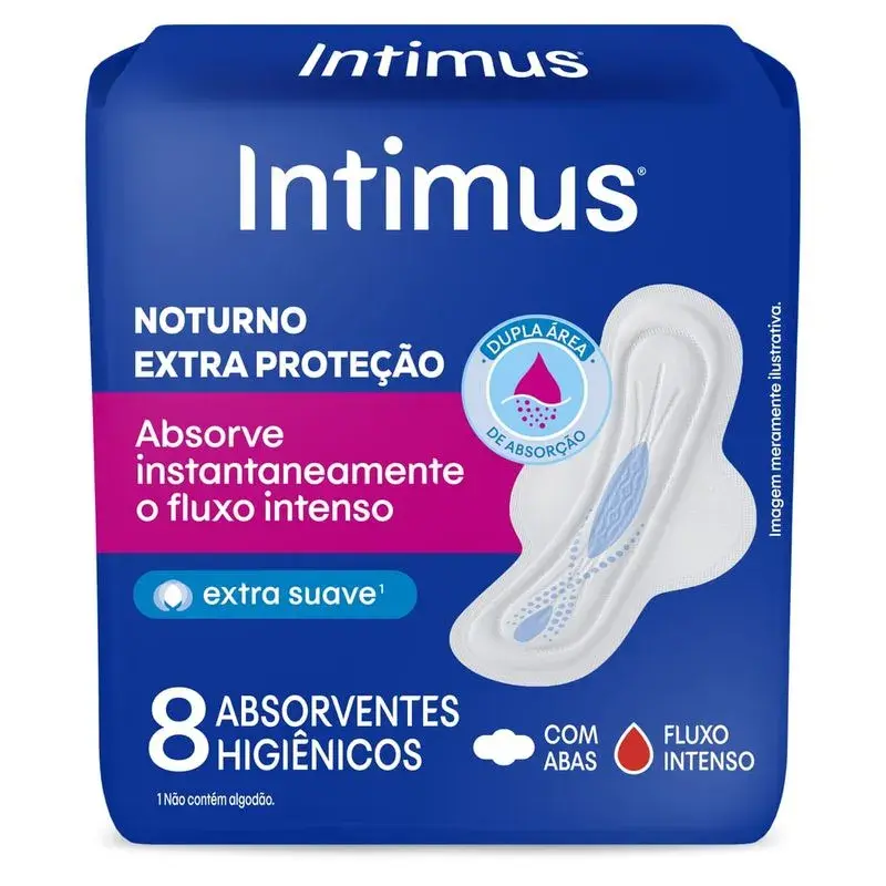 Absorvente intimus noturno com abas 08uni
