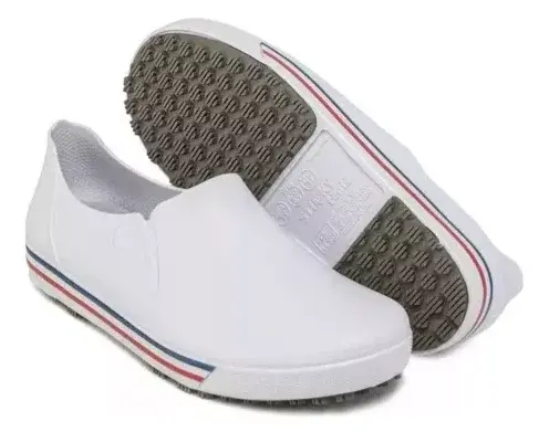 Sapato hospitalar com fachete tricolor branco 35