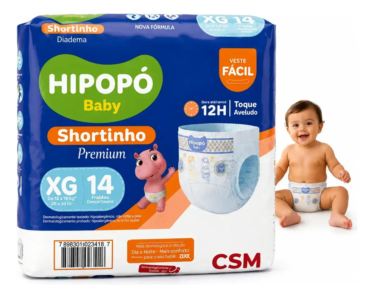 Fralda Hipopo Short XG