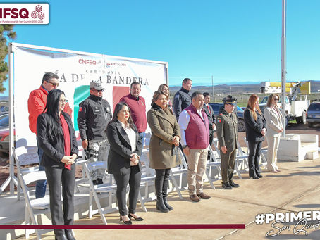 Realiza CMFSQ ceremonia cívica por Día de la Bandera.