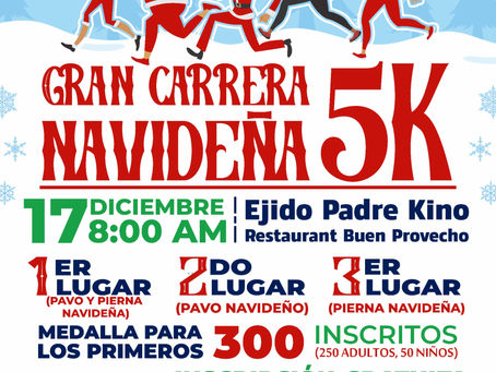 Invita CMFSQ a “Gran Carrera Navideña 5k”.