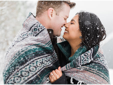 Snowy Coeur d'Alene, Idaho Engagement Session