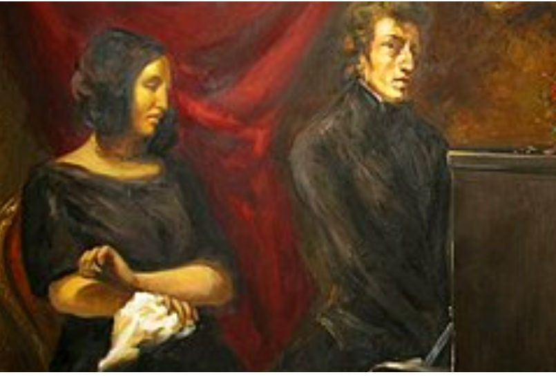 Modern and hypothetical reconstruction of the painting by an unknown artist of George Sand and Frédéric Chopin https://en.wikipedia.org/wiki/Portrait_of_Fr%C3%A9d%C3%A9ric_Chopin_and_George_Sand